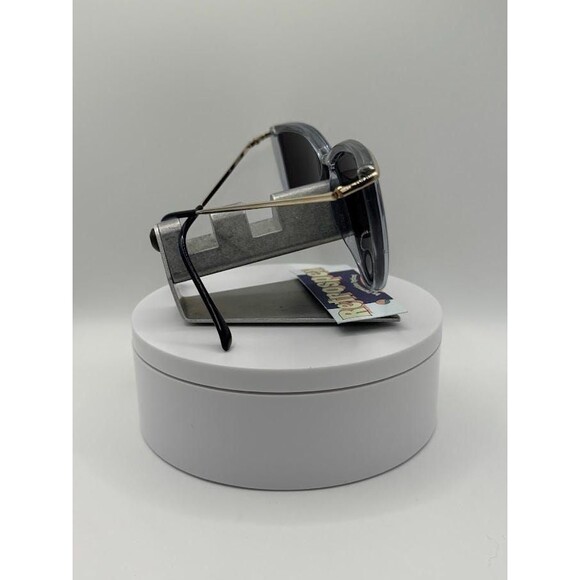 NEW Vintage Oversize Sunglasses | Non RX | Cat Eye Style | Grey Lens | Blue/Gold main image 7